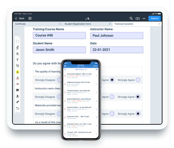 picture with document activity screen from fluix