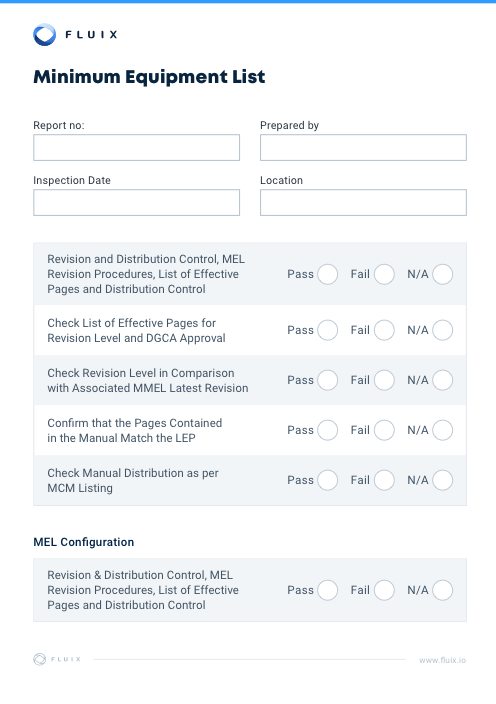 Minimum Equipment List Template