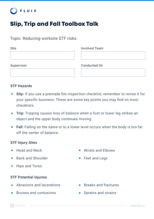 Toolbox Talk Template